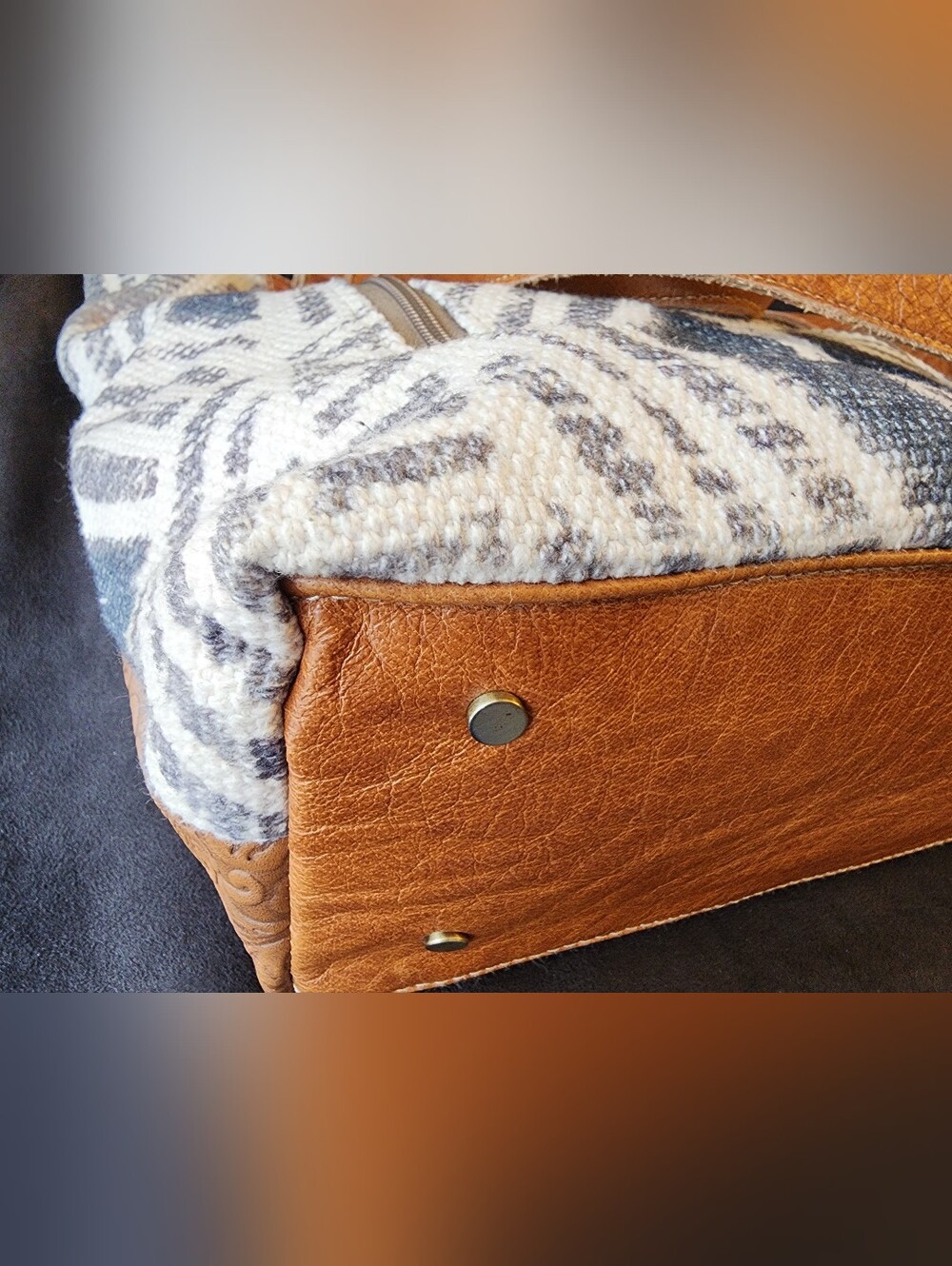 Myra Bag "Mind Blowing" Woven Canvas & Leather Concealed Carry Tote Bag - Picture 5 of 8